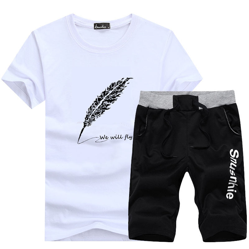 Men's Casual Sports Set - Short Sleeve T-Shirt & Shorts