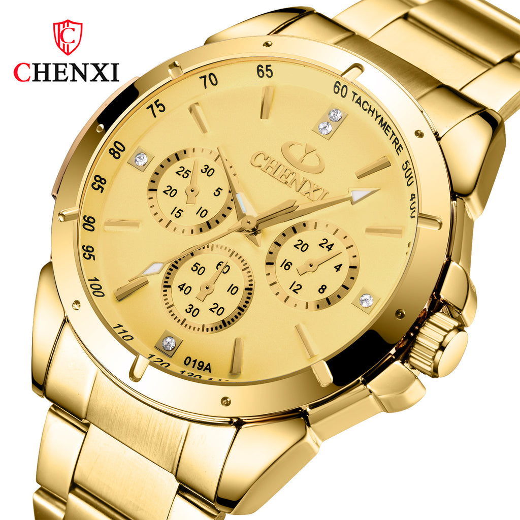 "Couple's Waterproof Quartz Watches with Steel Band"