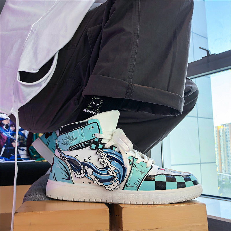 Summer Men's Breathable Couple Sneakers - Demon Slayer Design