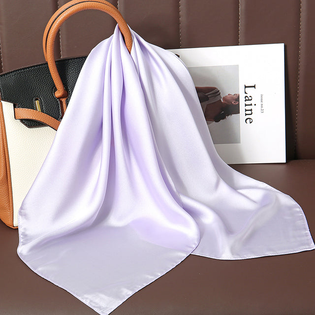 Evarisluxe Silk Satin Square Scarf