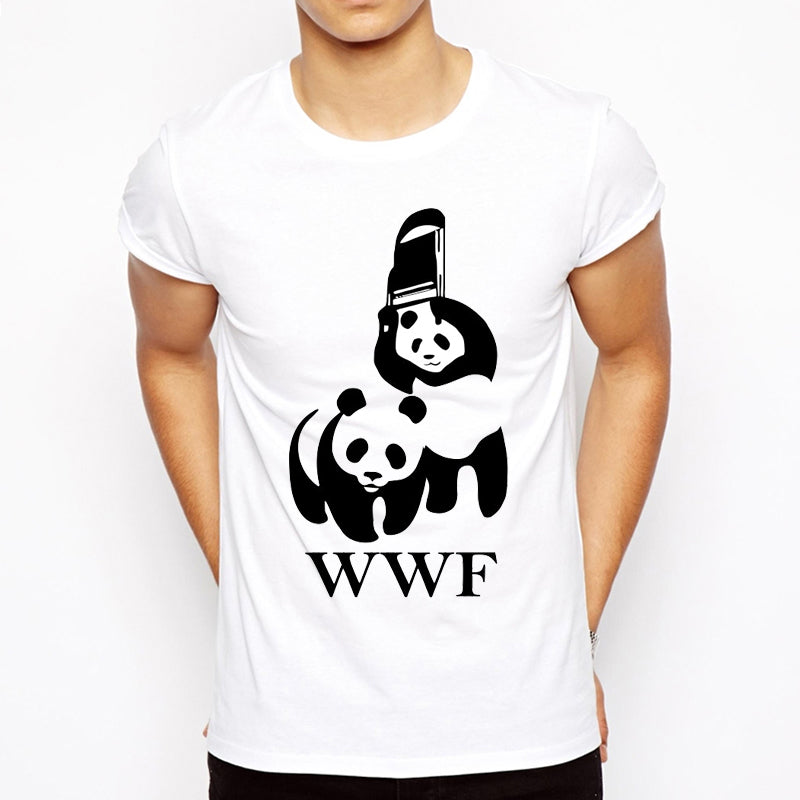 Funny Summer T-Shirt for Men - WWF Wrestling Panda