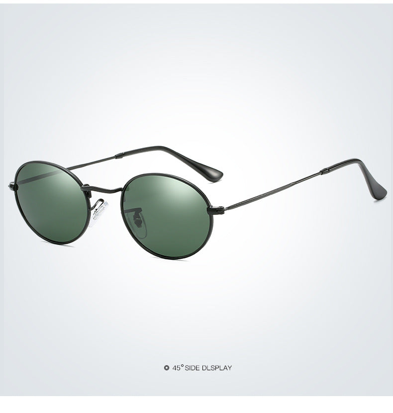 Oval Metal Polarized Sunglasses for Men and Women