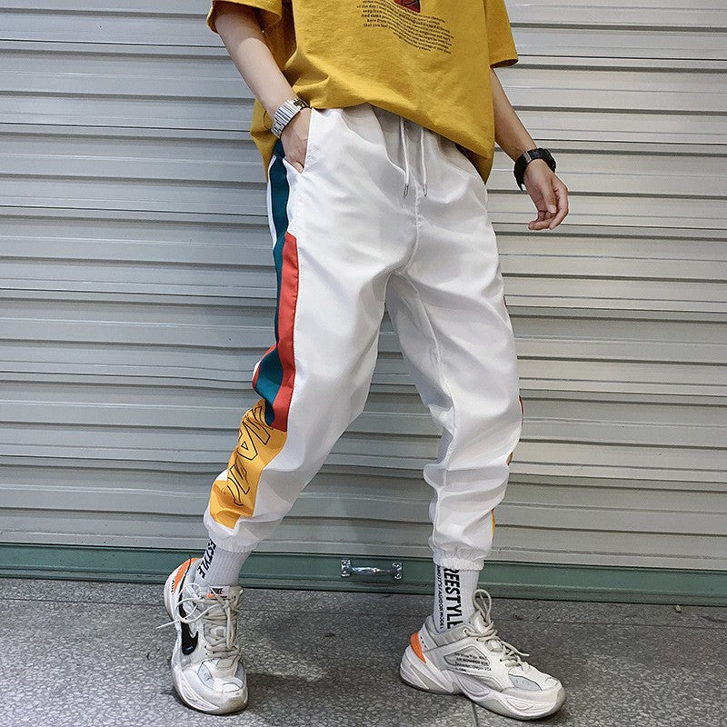 Summer Striped Harem Pants for Men - Loose Fit 9/10 Length