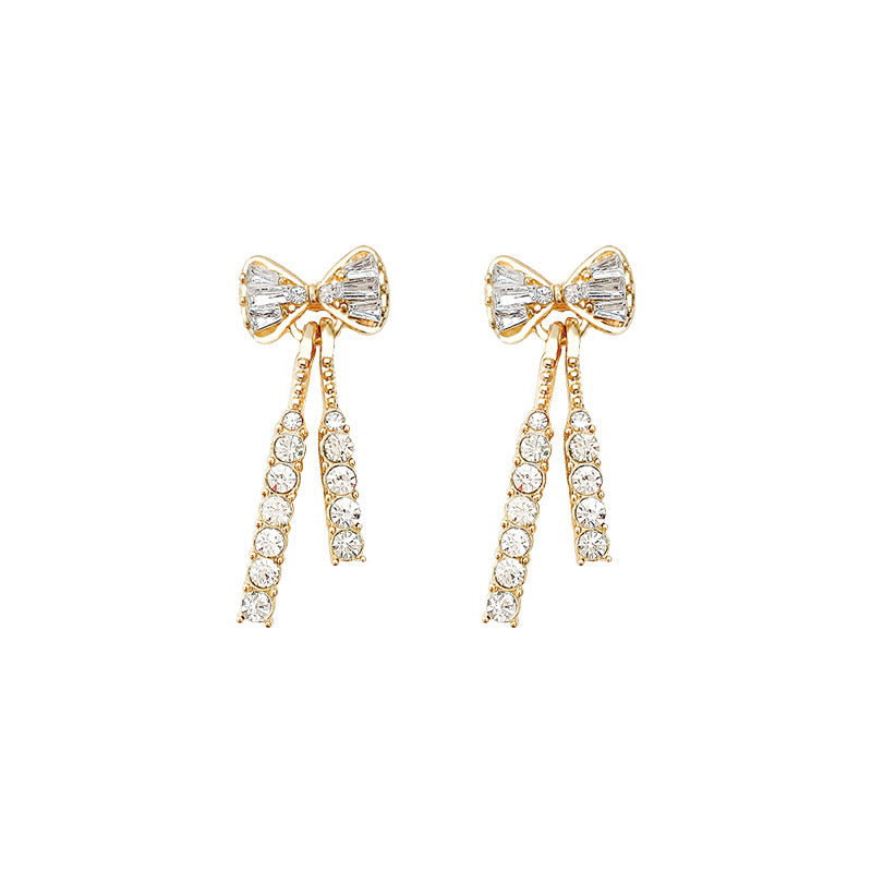 Evarisluxe Crystal Drop Tassel Earrings