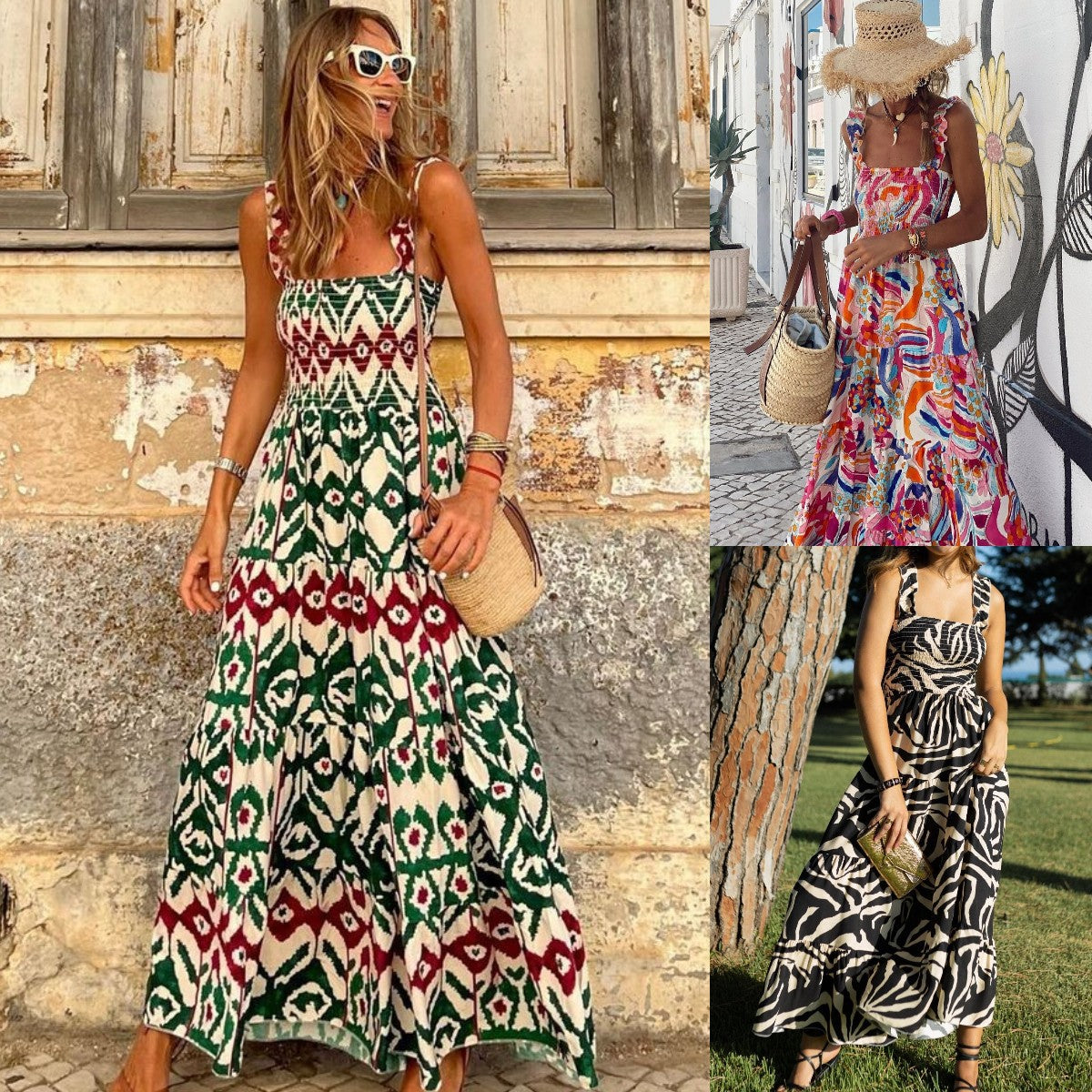 2023 Summer Maxi Dress with Floral Print for Women