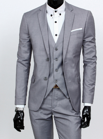 Men's Business Casual Suit - Slim Fit 3-Piece Set