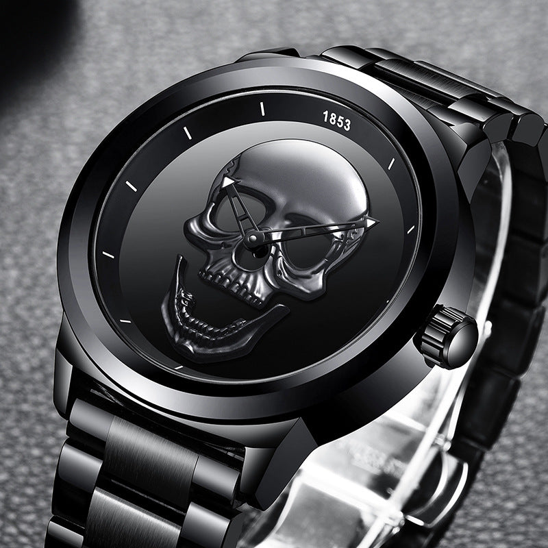 LIGE 3D Skull Watch for Men