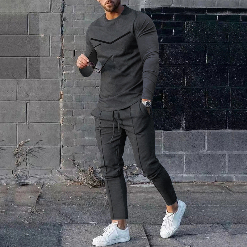 Men's Casual Spring Autumn Two-Piece Outfit Set