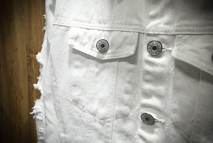 Loose Fit Ripped Denim Jacket for Men