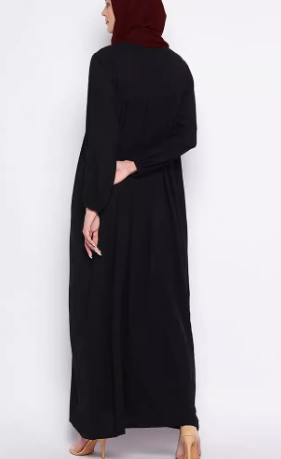 Muslim Fashion Dress - Black Embroidered Robe and Gown