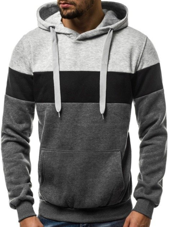 Color Block Hooded Sweatshirt Jacket