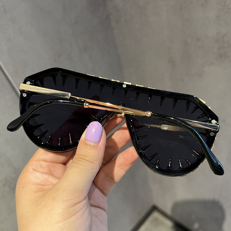 Luxury Designer Punk Rhinestone Sunglasses for Men & Women