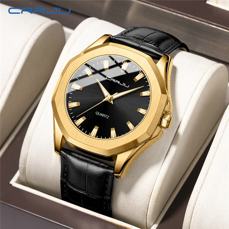 CRRJU Leather Watch 5015 for Men and Women