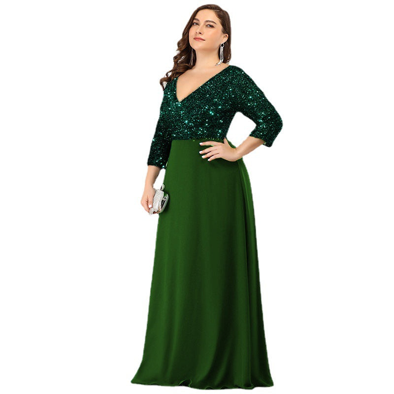 Evarisluxe Grande Taille Sequin Floor-Length Gown