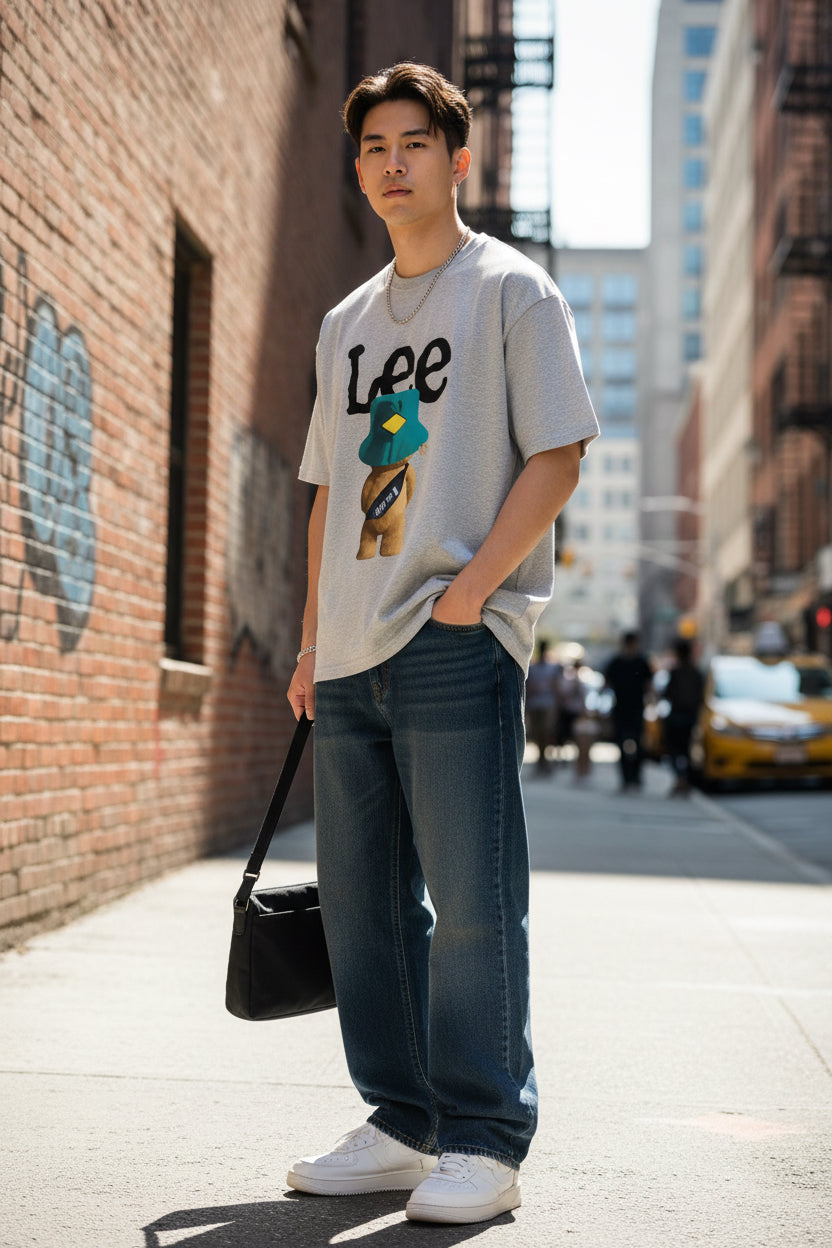 The Ours Luxury Bear Print Cotton Tee | Evarisluxe