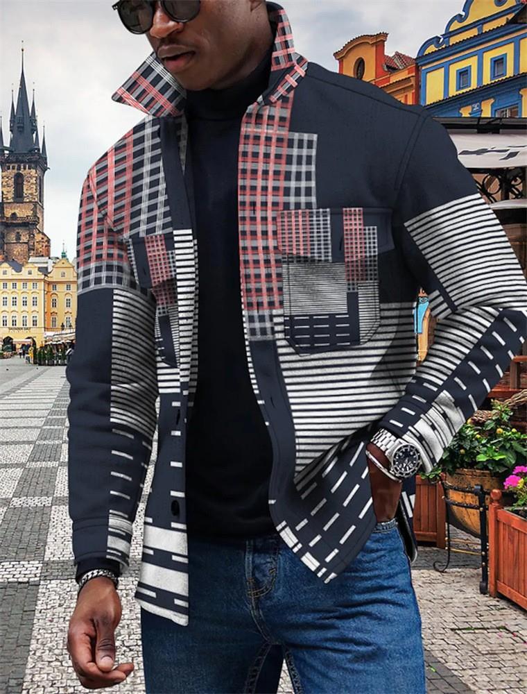 3D Printed Men's Lapel Fashion Jacket
