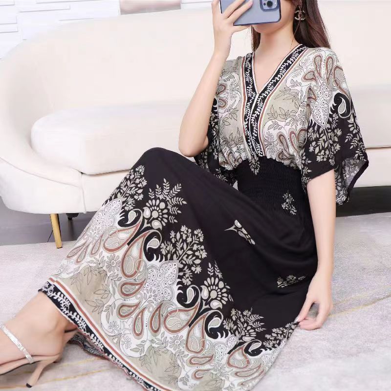 Southeast Asia Travel Floral Cotton Dress for Summer