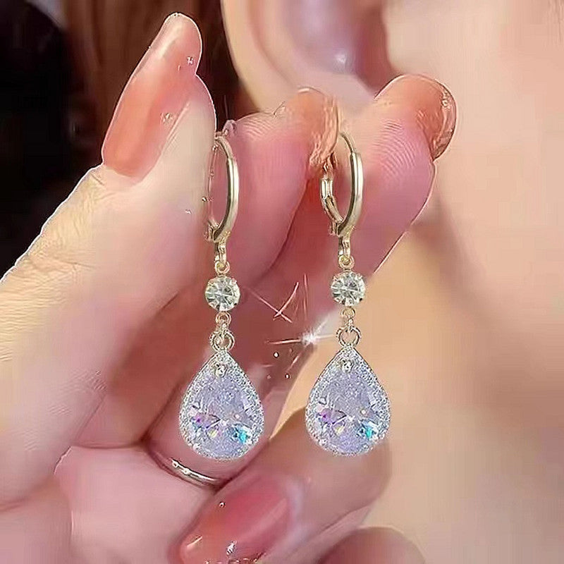 Evarisluxe Zircon Water Drop Earrings