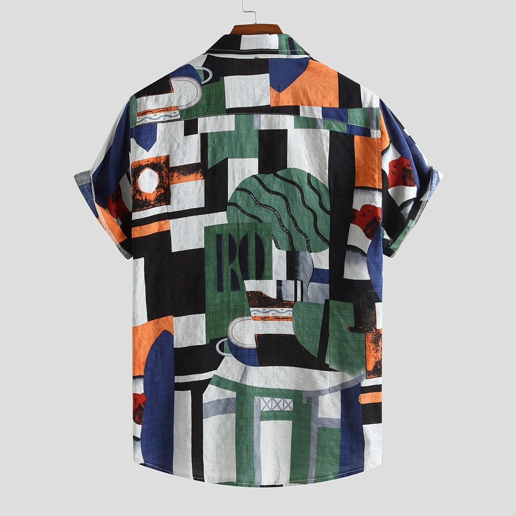 Men's Short Sleeve Printed Casual Hawaiian Shirt