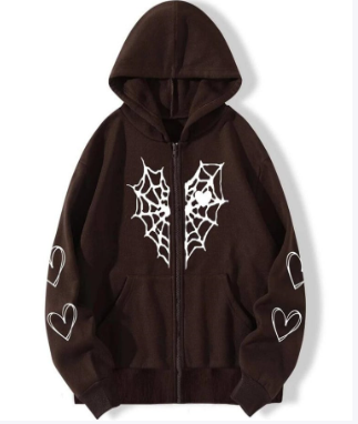 Spider Rhinestone Print Cardigan Jacket Combo