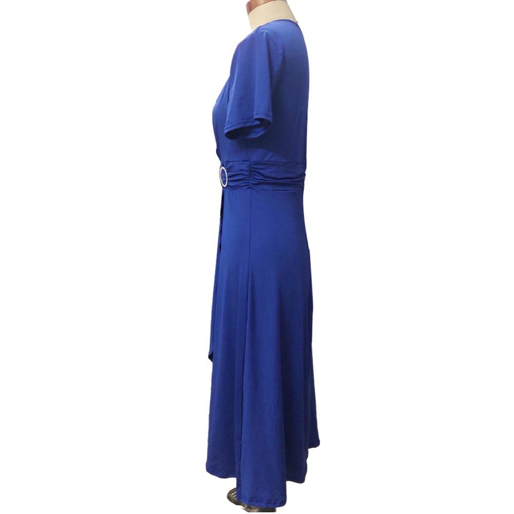 Asymmetrical Hemline V-Neck Evening Party Dress