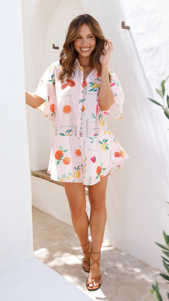 Summer Casual Wide-Leg Short Jumpsuit - Style 88192