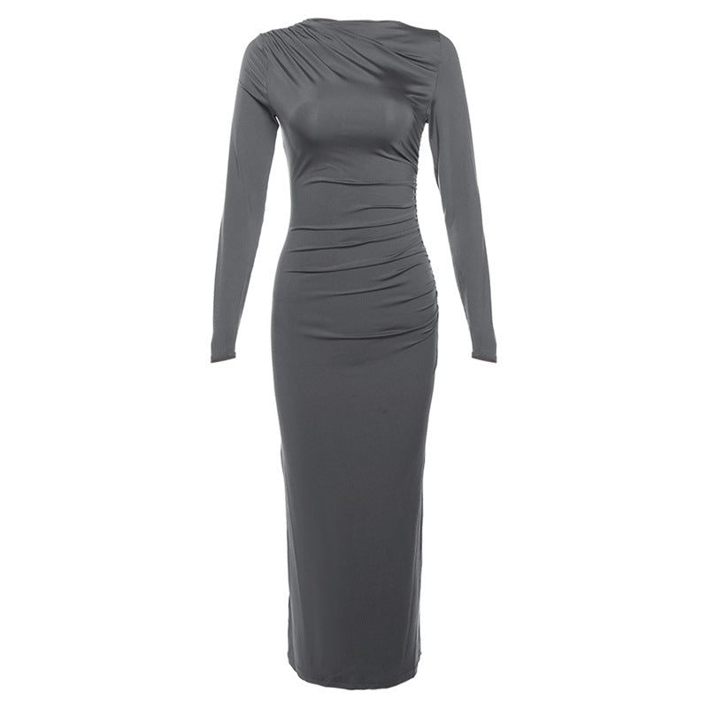 2024 Spring Summer Women's Fashion Long Sleeve Dress