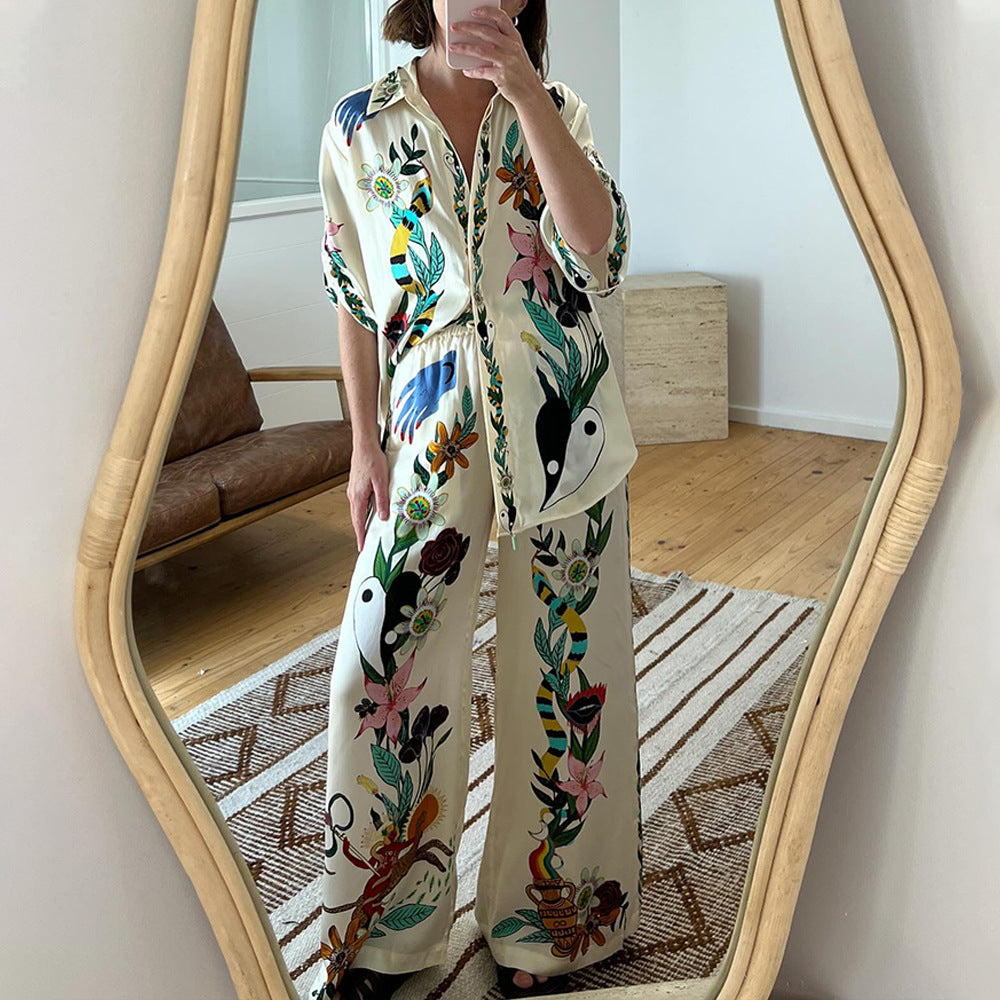 2023 Autumn Casual Printed Two-Piece Women's Set