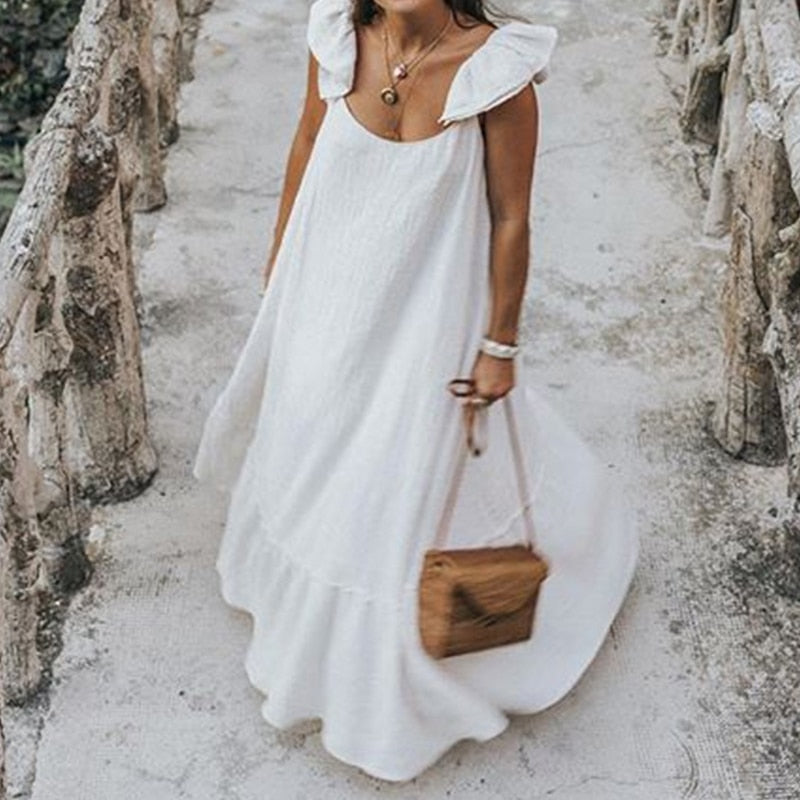 The Grande Vague Plus Size Ruffle Maxi Dress | Evarisluxe
