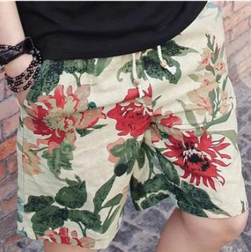 Men's Linen Beach Shorts - Casual Loose Fit