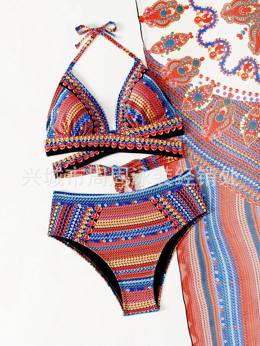 2023 New Sexy Three-Piece Bikini Set with Shawl