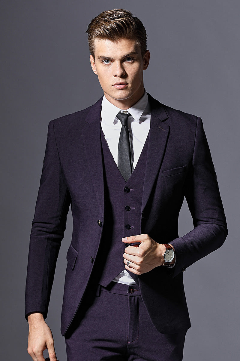 Men's Slim Fit 3-Piece Business Suit for Events