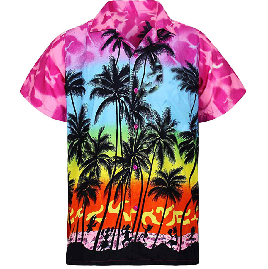 Men's Hawaiian Style Loose Fit Printed Shirt