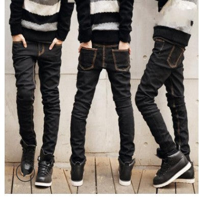 Men's Slim Fit Stretch Denim Pants Casual Black Trousers