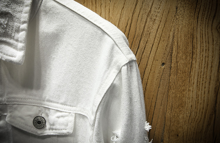Loose Fit Ripped Denim Jacket for Men
