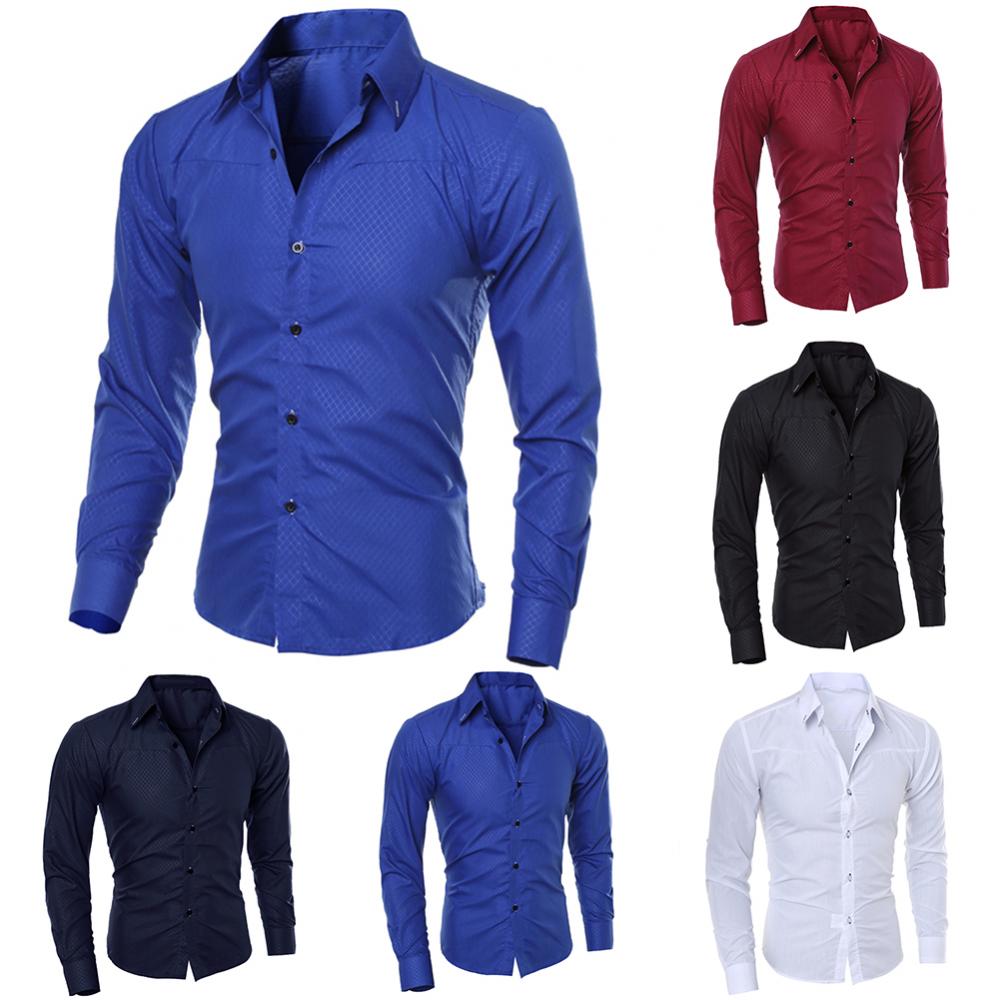 Slim Fit Long Sleeve Cotton Shirt for Men - British Style