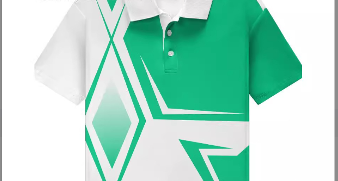 Boys' Short Sleeve Polo Shirt with Geometric Print