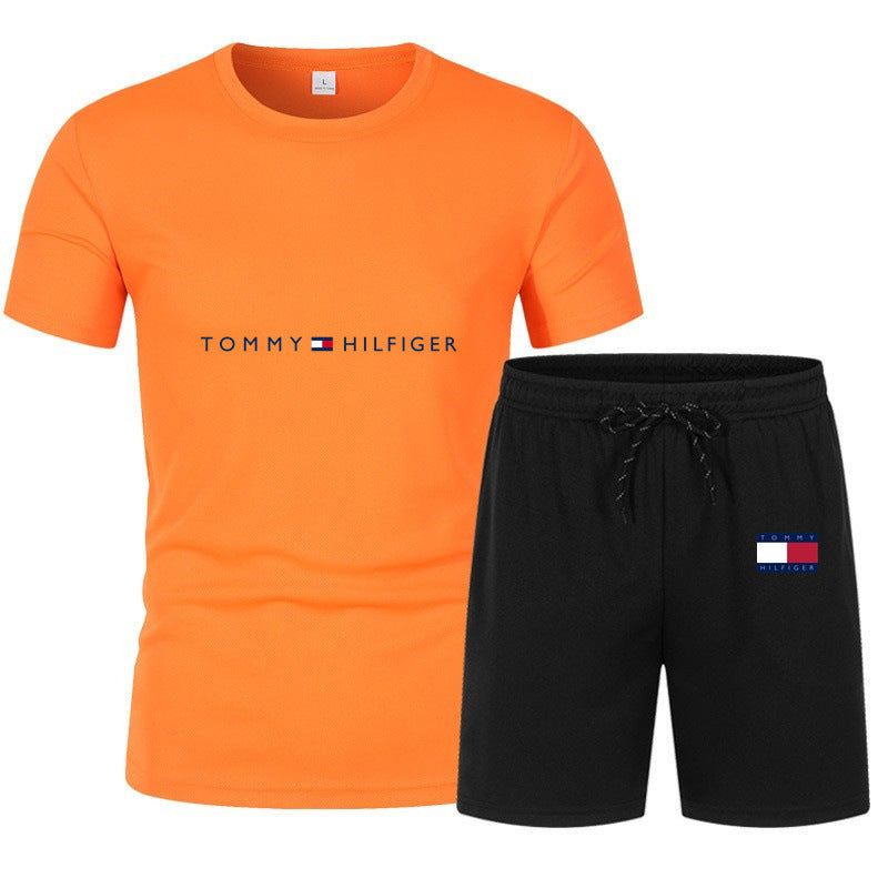 Men's Sports Set: Mesh T-Shirt & Shorts for Training