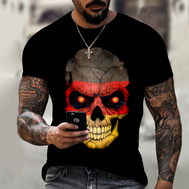3D Skull Hip Hop O-Neck T-Shirt for Men