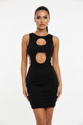 The Diamant Rhinestone Cut-Out Mini Dress | Evarisluxe