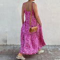 V-neck Printed Suspender Dress for Women