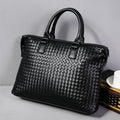 The Maison Woven PU Leather Executive Briefcase | Evarisluxe