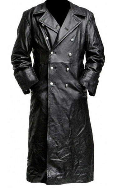 Retro Leather Medieval Trench Coat for Men (Autumn/Winter)