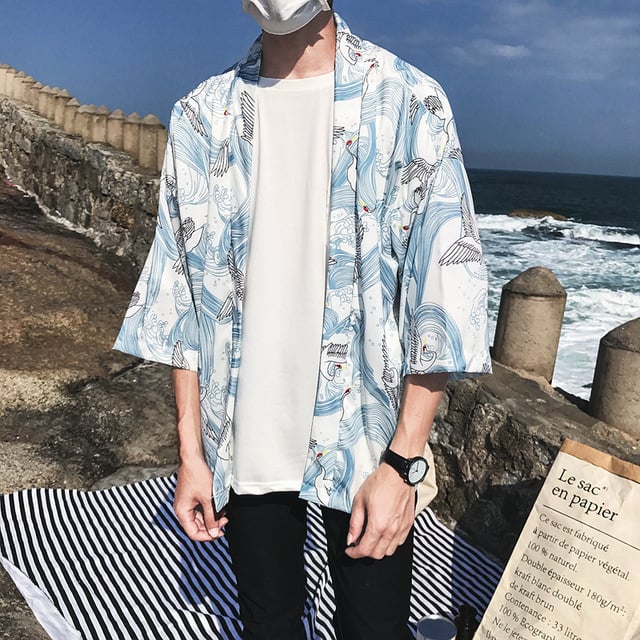 Japanese Style Kimono Jacket for Men - Casual Streetwear