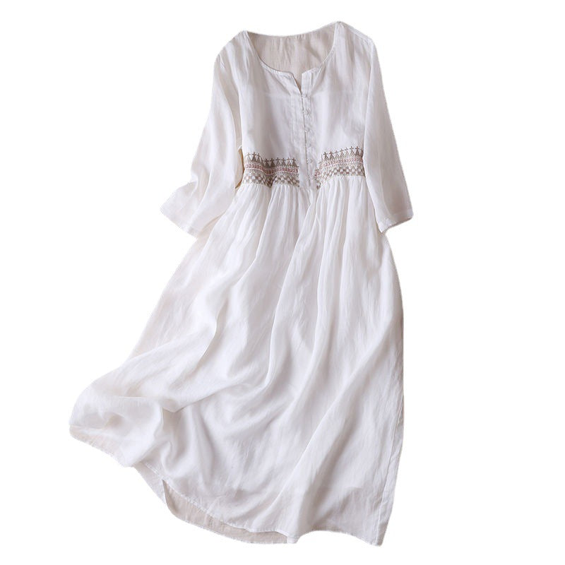 2022 Spring Cotton Ethnic Style Embroidered Dress