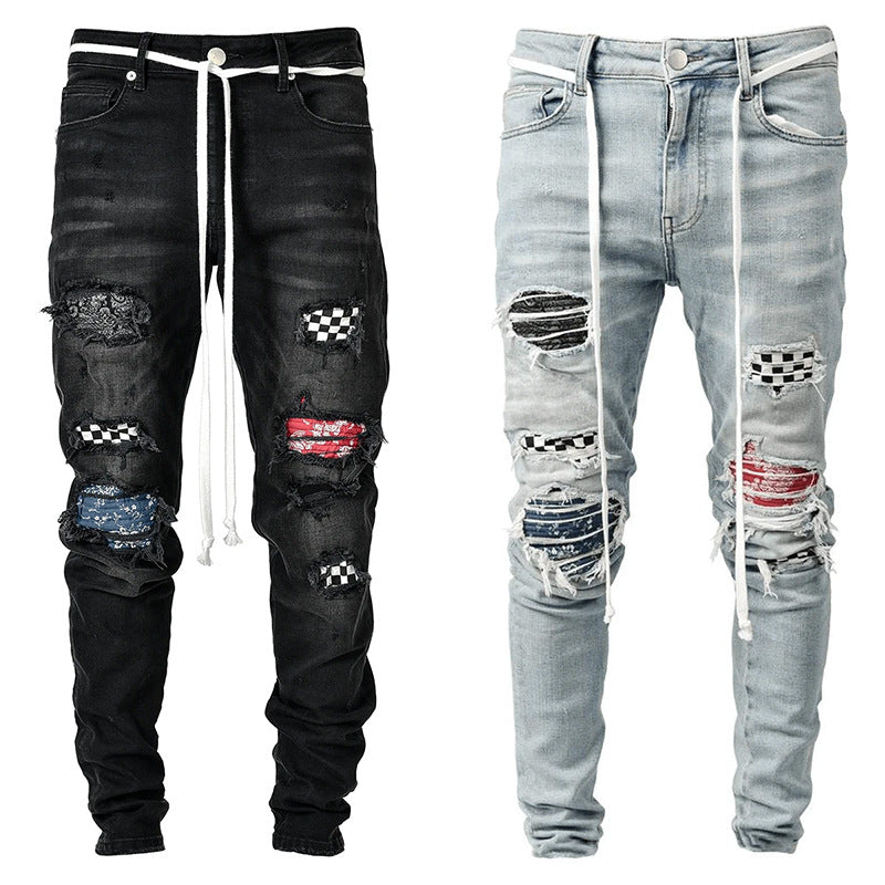 Slim-Fit Ripped Skirt Pants
