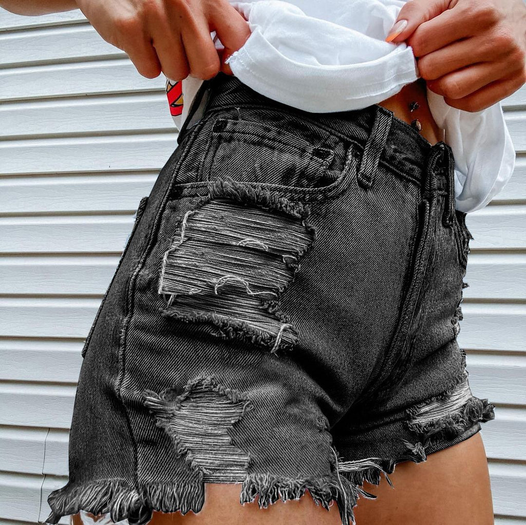 Printed Denim Shorts for Women - Spring/Summer Style