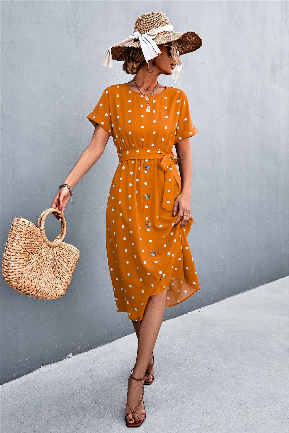 2021 Spring/Summer Amazon Dot Belted Dress