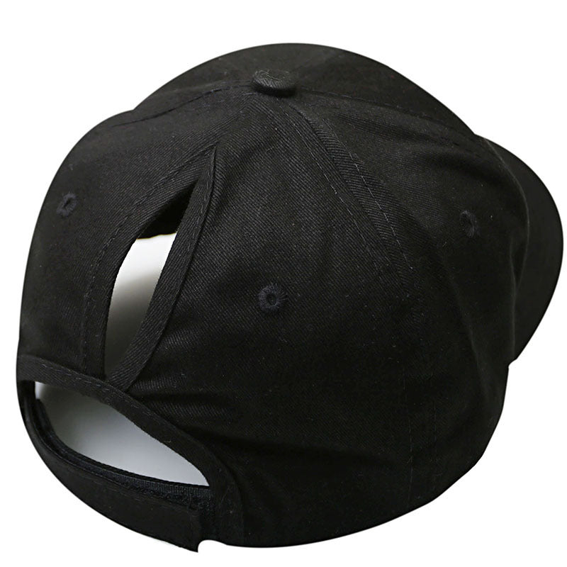 Summer Women's Ponytail Baseball Cap - Solid Color Design