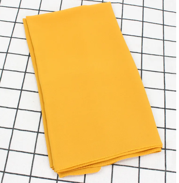 Elegant Pearl Chiffon Scarf - Solid Color Muslim Shawl (Women's)